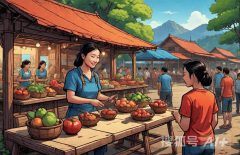 正在松阳文村乡集的非遗体验区